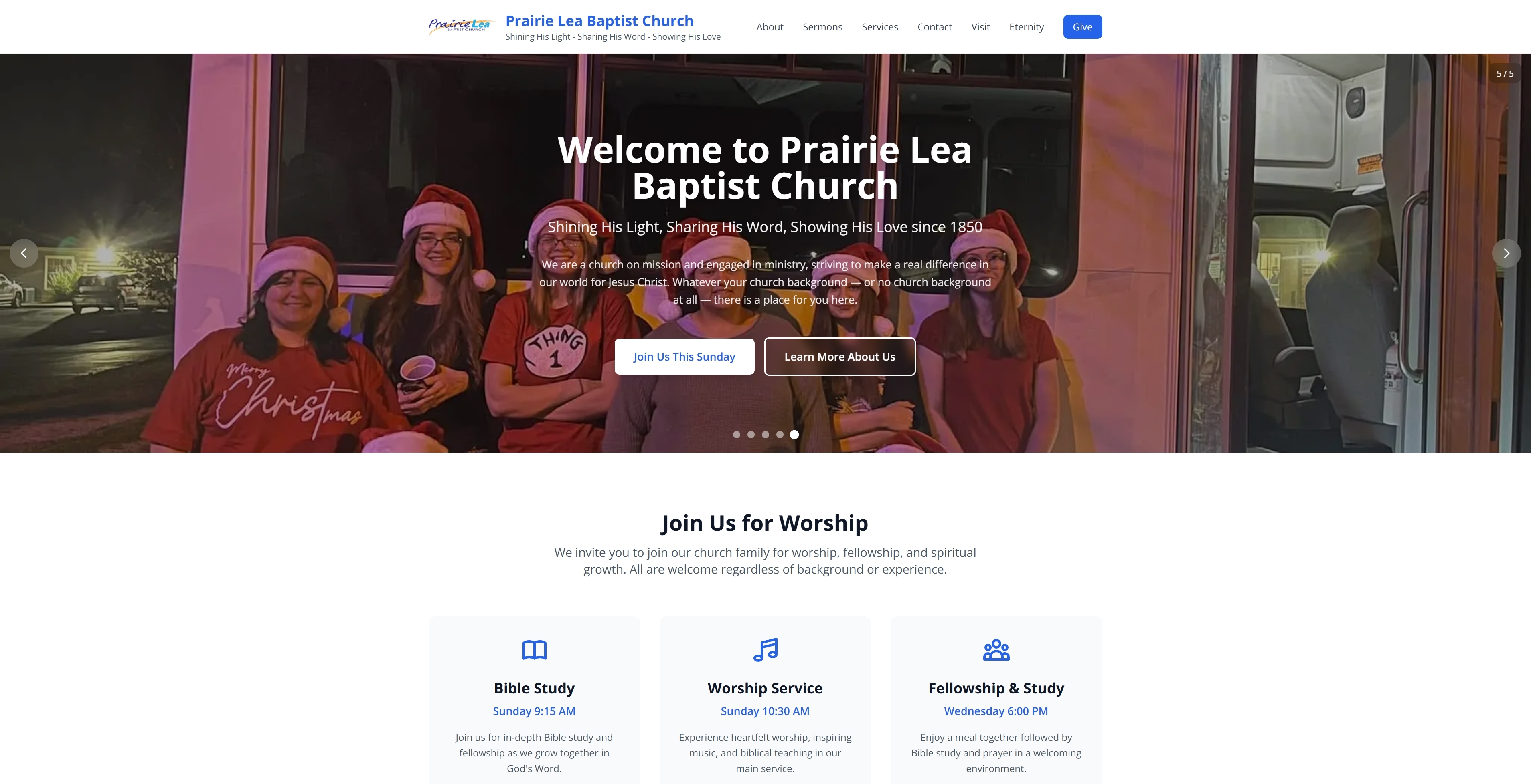 Prairie Lea Baptist Church Screenshot